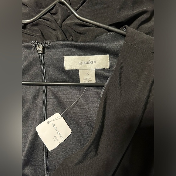 NWT Christopher & Banks ruched waist black dress - Picture 4 of 6